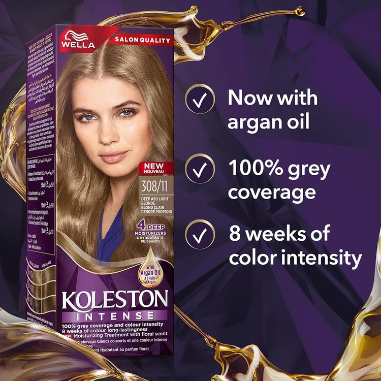 Wella Koleston Intense Hair Color - 308/11 Deep Ash Light Blonde