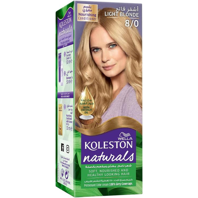 Wella Koleston Naturals Hair Dye - 8/0 Light Blonde