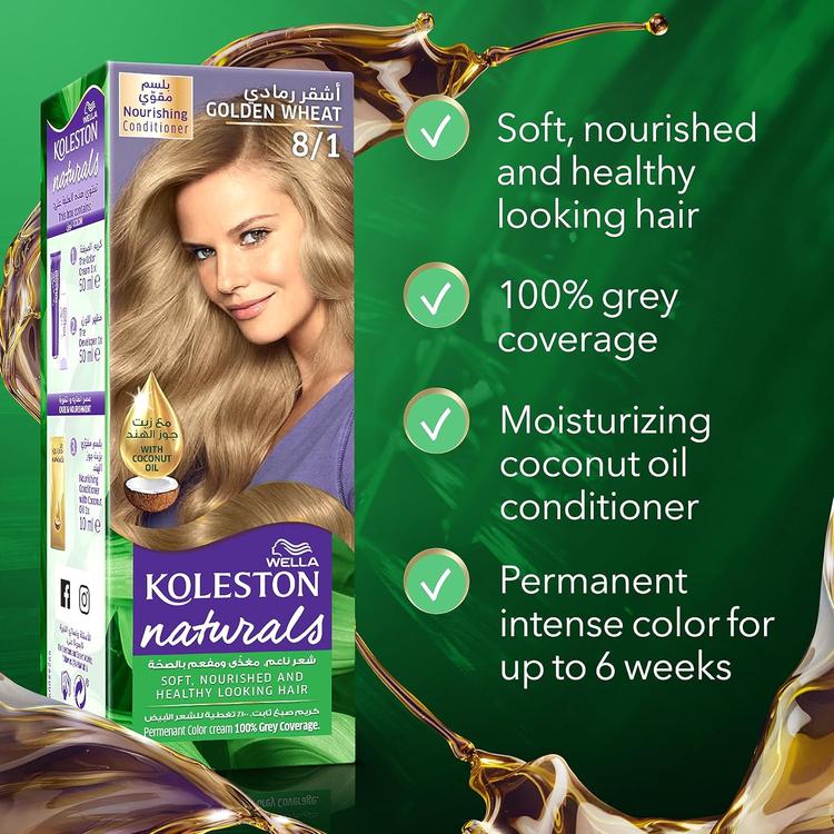 Wella Koleston Naturals Hair Dye - 8/1 Light Ash Blonde