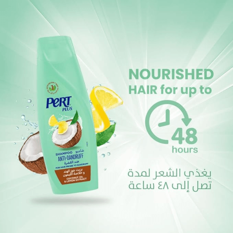 Pert Plus Anti Dandruff Shampoo With Coconut Oil And Lemon Extract - 600 ml