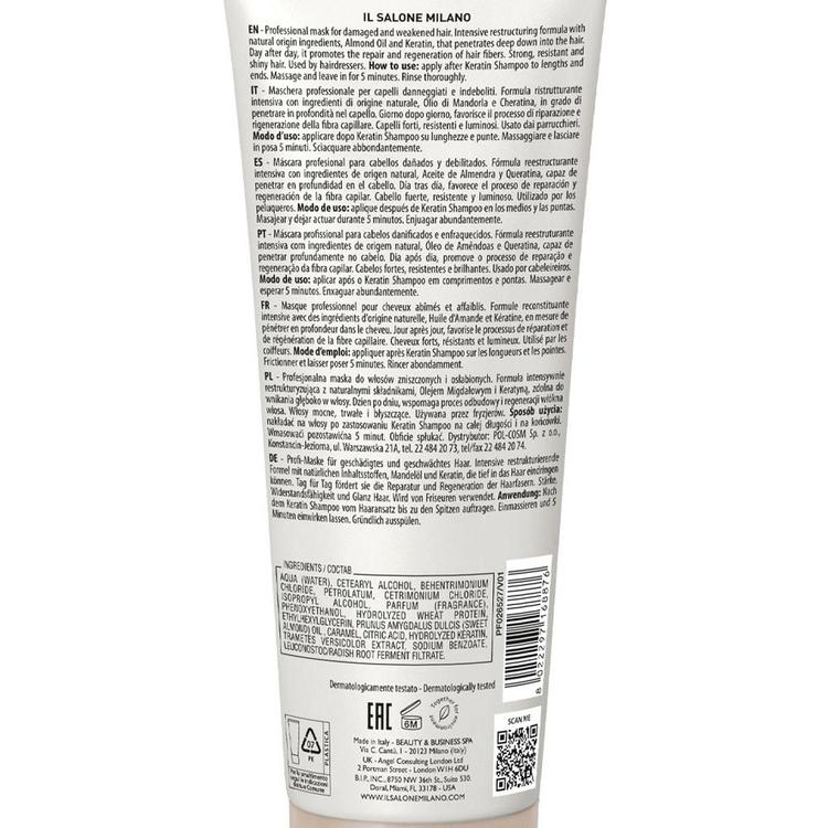 IL SALONE MILANO Keratin Mask For Damaged And Weakened Hair - 250 ml