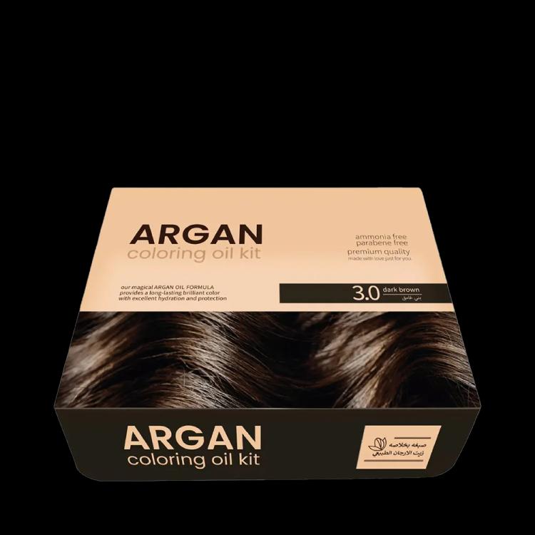 Argan Hair Coloring Oil Kit - Dark Brown 3.0