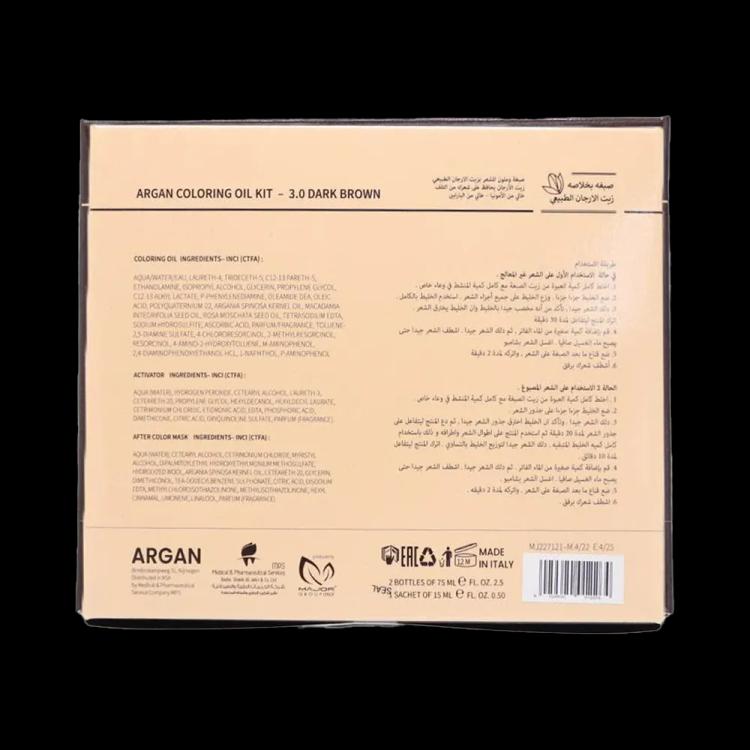 Argan Hair Coloring Oil Kit - Dark Brown 3.0