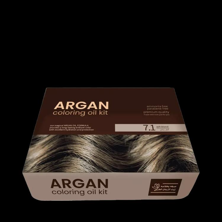 Argan Hair Coloring Oil Kit - Ash Blond 7.1