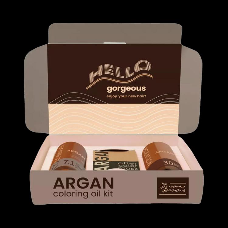Argan Hair Coloring Oil Kit - Ash Blond 7.1