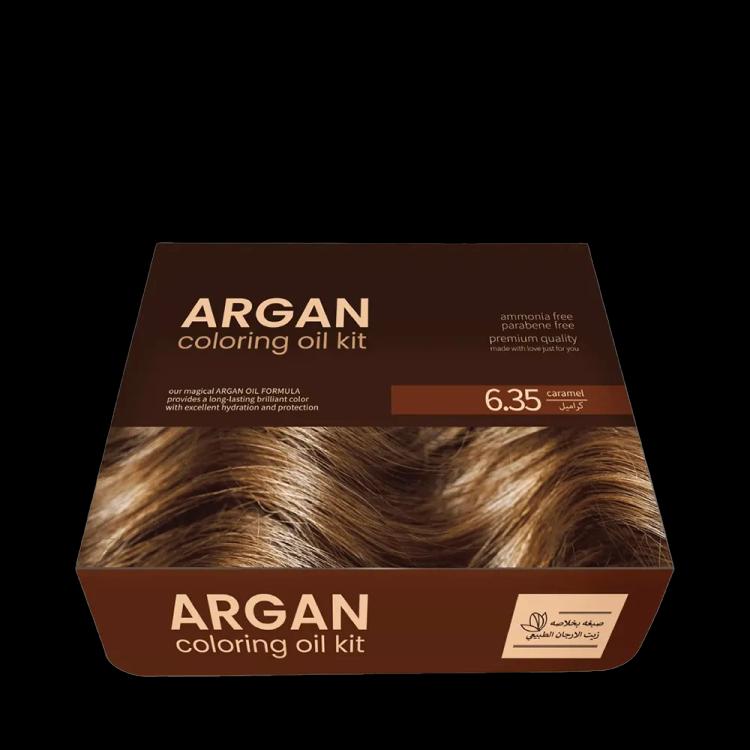 Argan Hair Coloring Oil Kit - Caramel 6.35