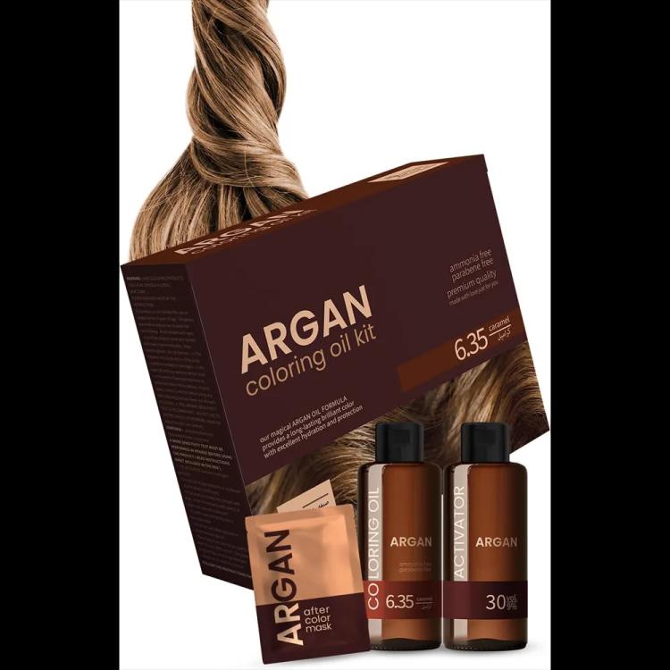 Argan Hair Coloring Oil Kit - Caramel 6.35