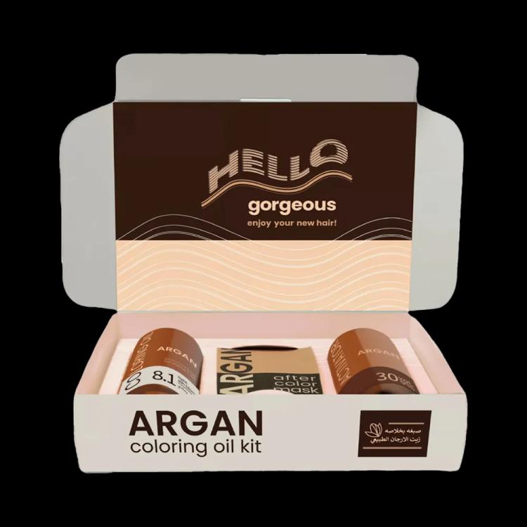 Argan Hair Coloring Oil Kit - Light Ash Blond -8.1