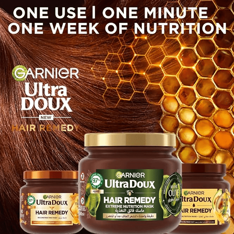 Garnier Ultra Doux Hair Remedy Extreme Nutrition Mask with Mythic Olive - 340 ml