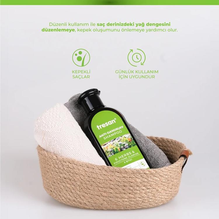 Tresan 6 Herbs Anti-Dandruff Care Shampoo - 300 ml