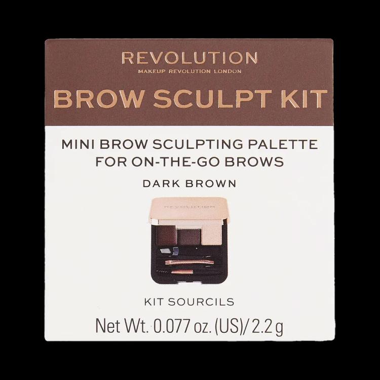 Makeup Revolution Brow Sculpt Kit - Dark Brown