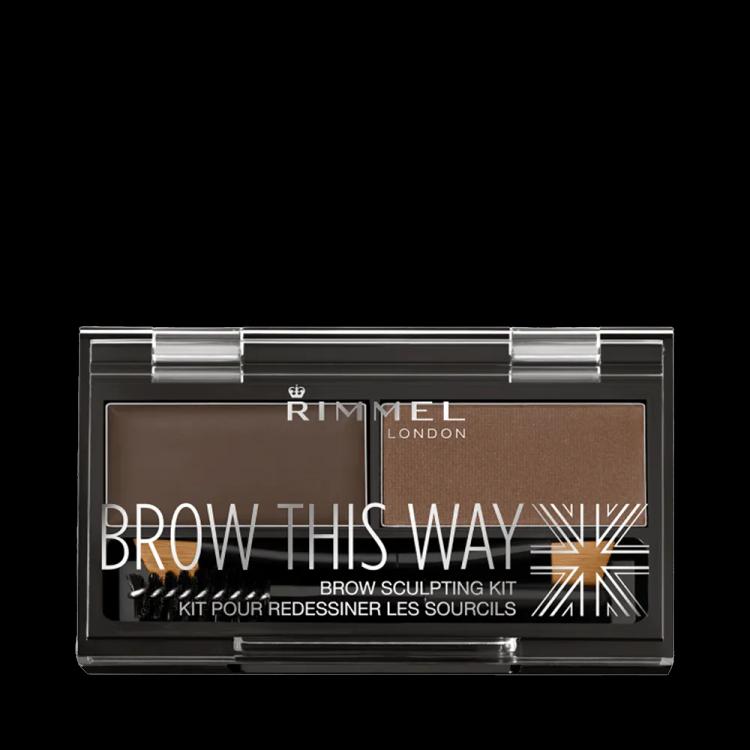 Rimmel London Brow This Way Sculpting Eyebrow Palette - 003 Dark Brown (3.27 g)