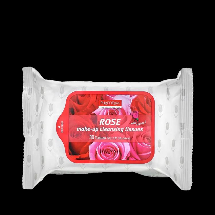 PUREDERM Make Up Cleansing Tissue Rose - 30 pcs