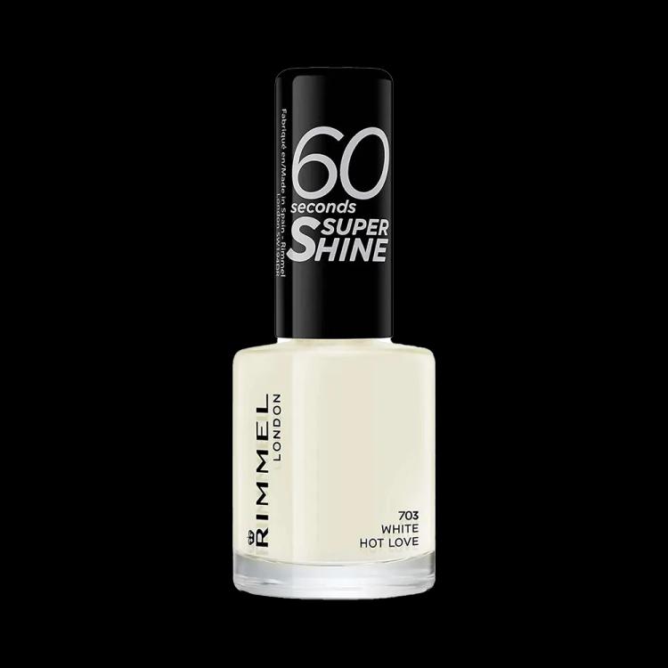 Rimmel London 60 Seconds Super Shine Nail Polish - 703 White Hot Love (8 ml)