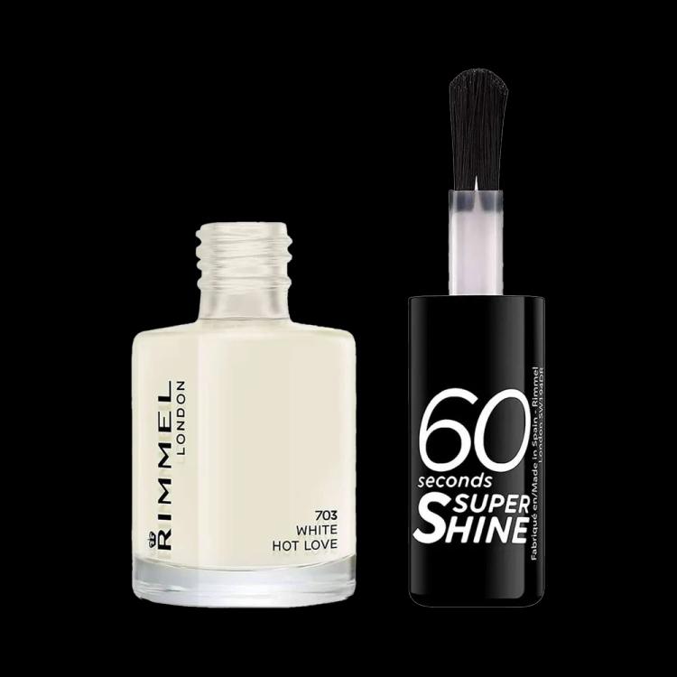 Rimmel London 60 Seconds Super Shine Nail Polish - 703 White Hot Love (8 ml)