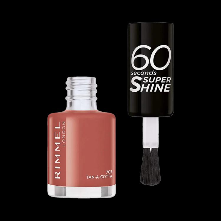 Rimmel London 60 Seconds Super Shine Nail Polish - 707 Tan-A-Cotta (8 ml)