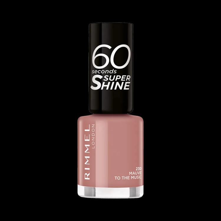 Rimmel London 60 Seconds Super Shine Nail Polish - 230 Mauve To The Music (8 ml)