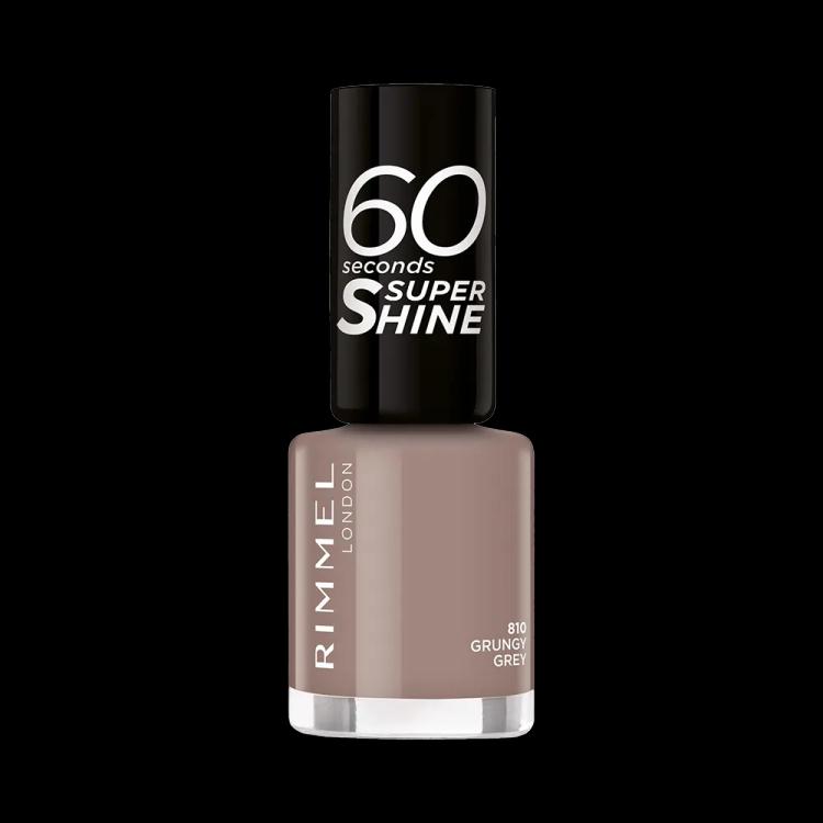 Rimmel London 60 Seconds Super Shine Nail Polish - 810 Grungy Grey (8 ml)