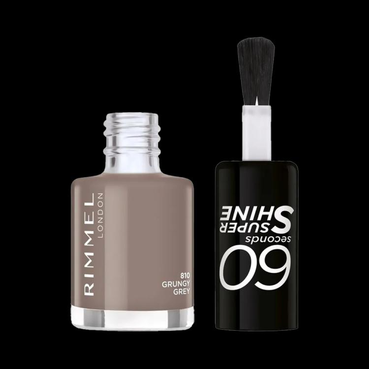 Rimmel London 60 Seconds Super Shine Nail Polish - 810 Grungy Grey (8 ml)