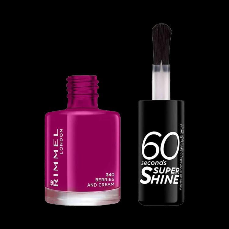 Rimmel London 60 Seconds Super Shine Nail Polish - 340 Berries and Cream (8 ml)