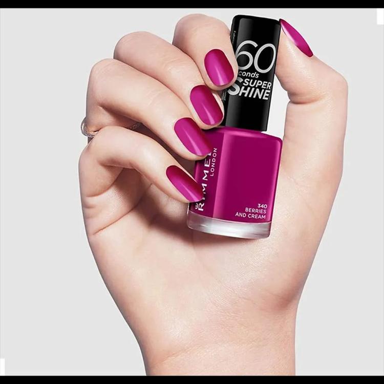 Rimmel London 60 Seconds Super Shine Nail Polish - 340 Berries and Cream (8 ml)