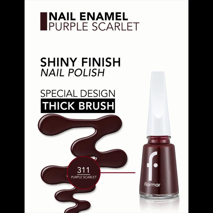 Flormar Nail Enamel - 311 Purple Scarlet New (11 ml)