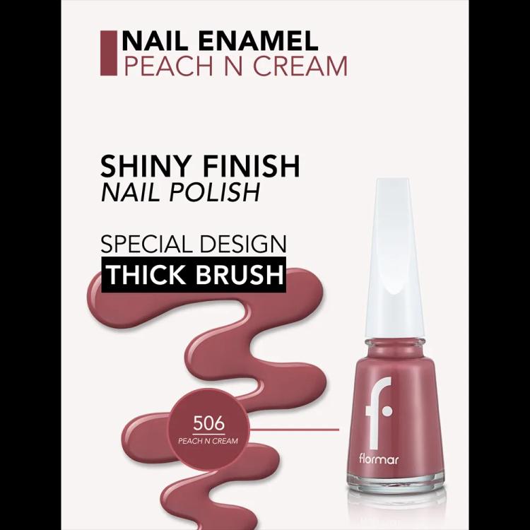 Flormar Nail Enamel - 506 Peach N Cream New (11 ml)