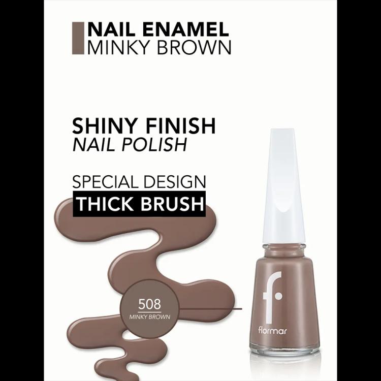 Flormar Nail Enamel - 508 Minky Brown New (11 ml)