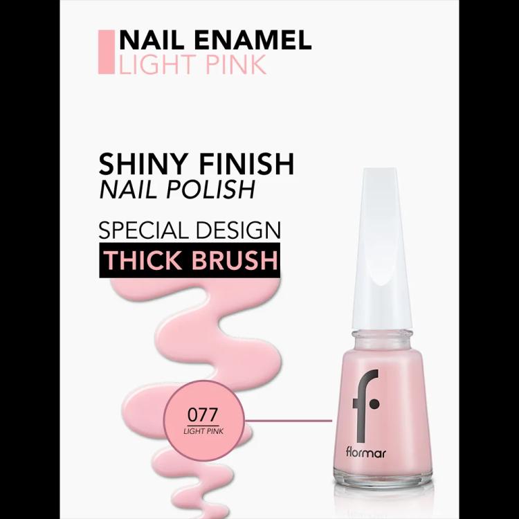 Flormar Nail Enamel - 077 Light Pink New (11 ml)