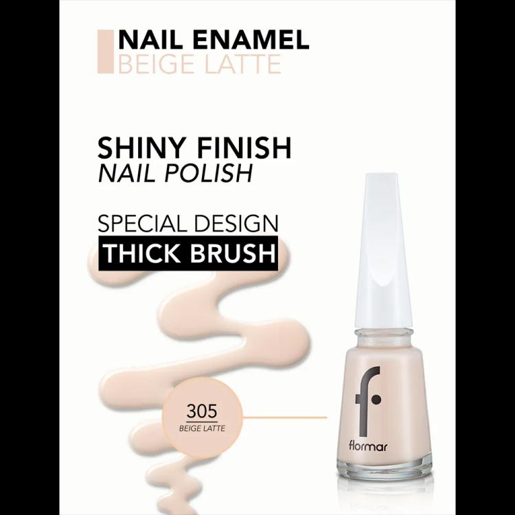 Flormar Nail Enamel - 305 Beige Latte New (11 ml)