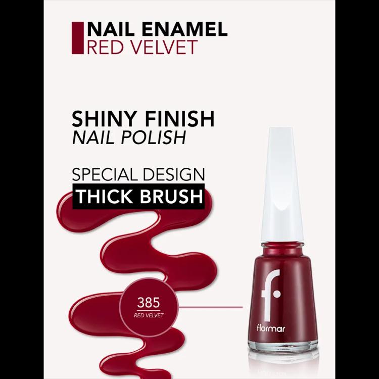 Flormar Nail Enamel - 385 Red Velvet New (11 ml)