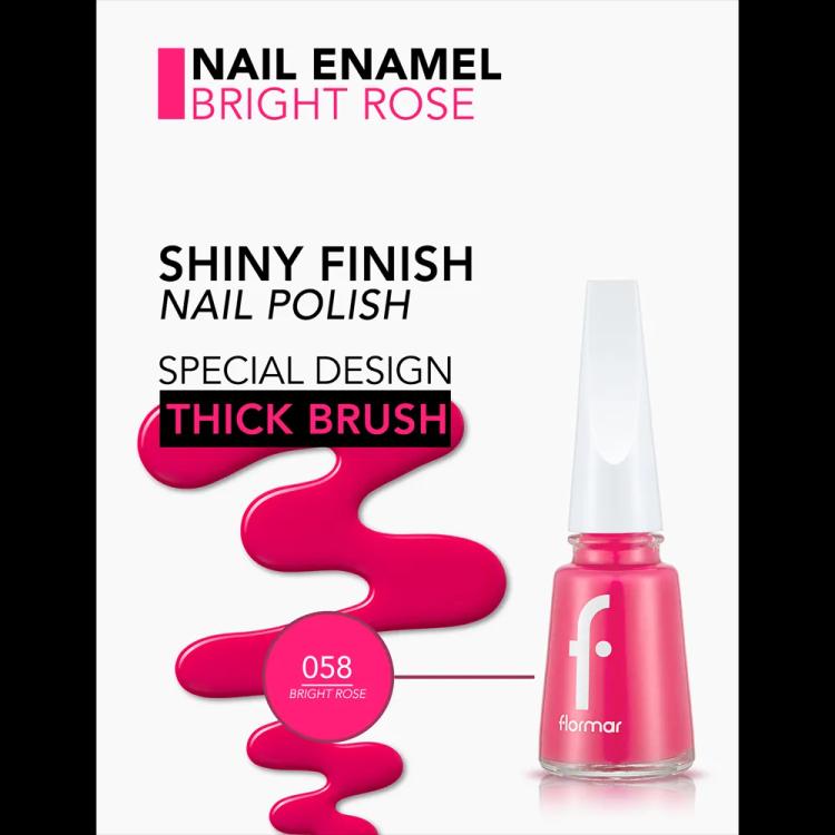 Flormar Nail Enamel - 058 Bright Rose New (11 ml)