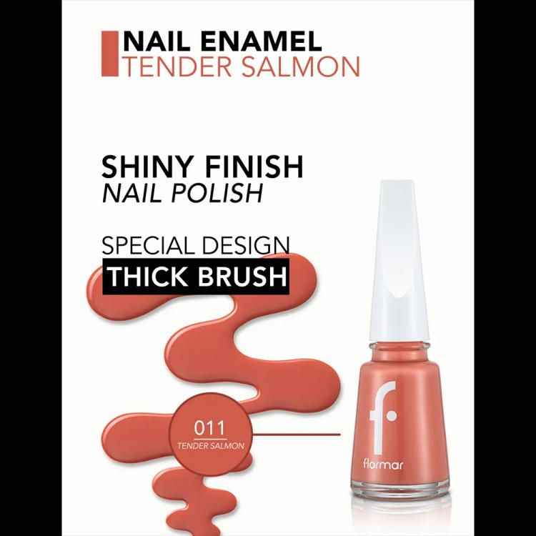 Flormar Nail Enamel - 011 Tender Salmon New (11 ml)