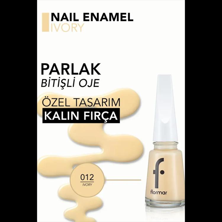Flormar Nail Enamel - 012 IVORY NEW (11 ml)