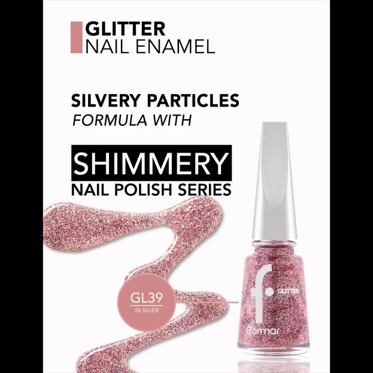 Flormar Glitter Nail Enamel - GL39 In Silver (11 ml)