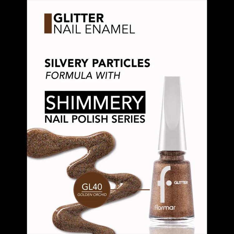 Flormar Glitter Nail Enamel - GL40 Golden Orchid (11 ml)