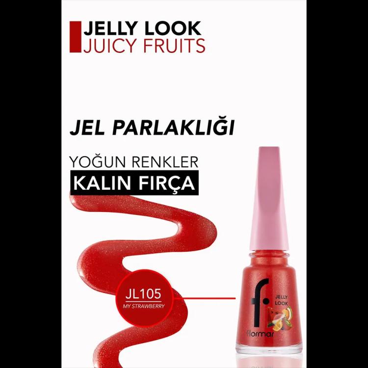 Flormar Jelly Look Nail Enamel - JL105 My Strawberry (11 ml)
