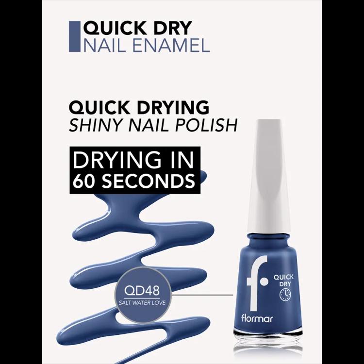 Flormar Quick Dry Nail Enamel - QD48 Salt Water Love (11 ml)