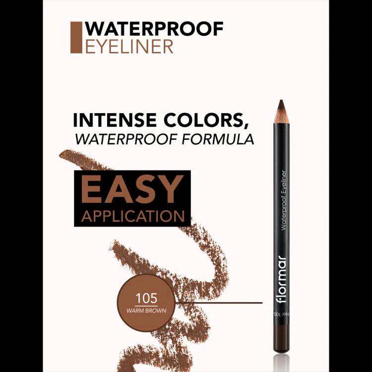 Flormar Waterproof Eyeliner - 105 Warm Brown (4.45 g)