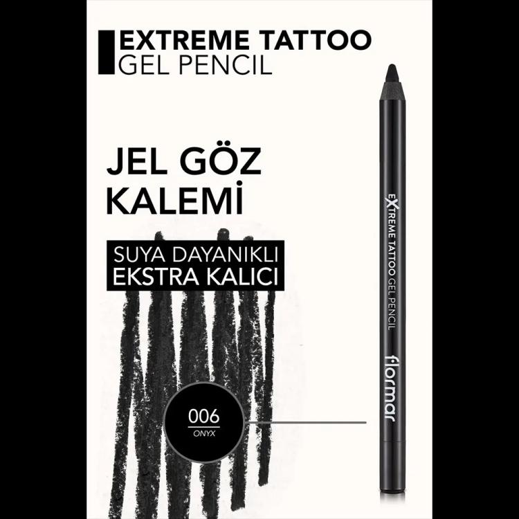Flormar Extreme Tattoo Gel Pencil - 006 Onyx (1.2 g)