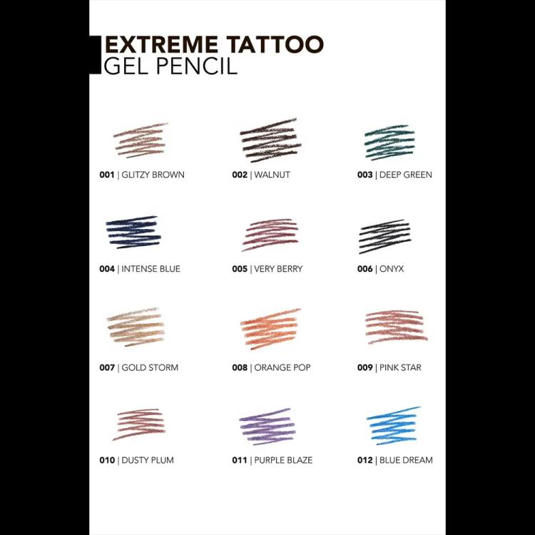 Flormar Extreme Tattoo Gel Pencil - 006 Onyx (1.2 g)
