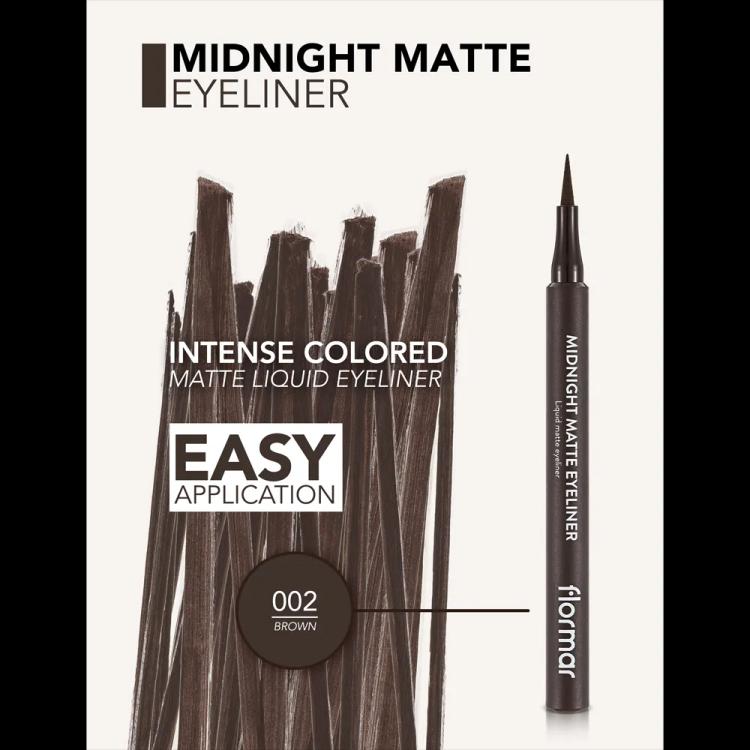 Flormar Midnight Matte Eyeliner - 002 Brown (1.2 ml)