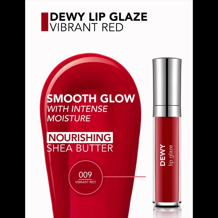 Flormar Dewy Lip Glaze - 009 Vibrant Red (4.5 g)