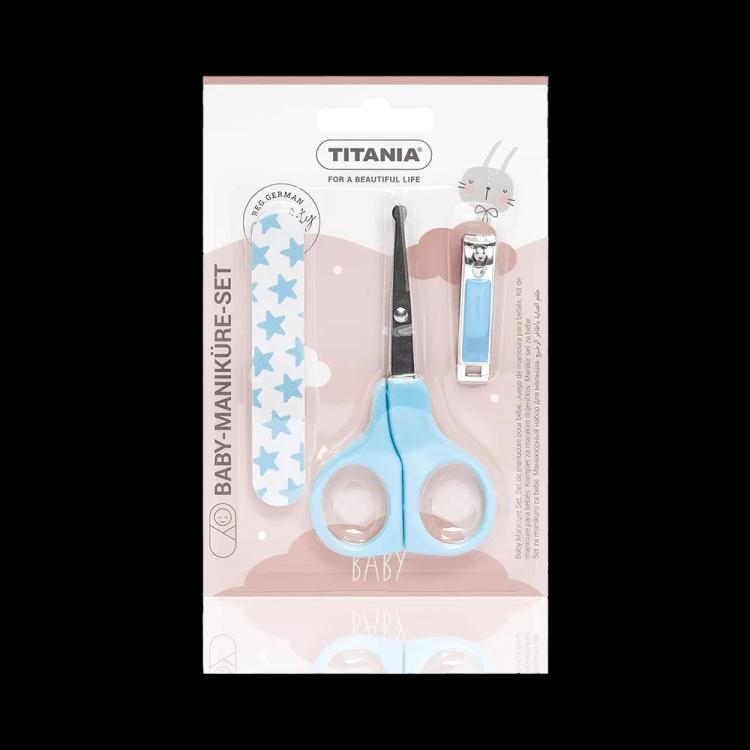 TITANIA ‎1296 B BOX Baby Manicure 3 Pieces Set - Blue