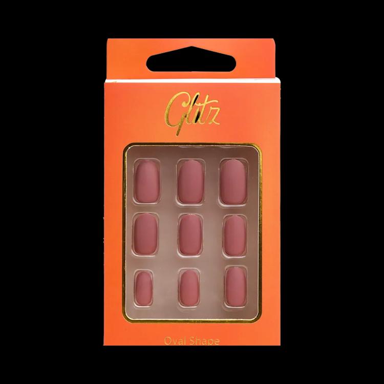 Glitz Self-Adhesive Press On Nails Oval - 4 Matte Flesh