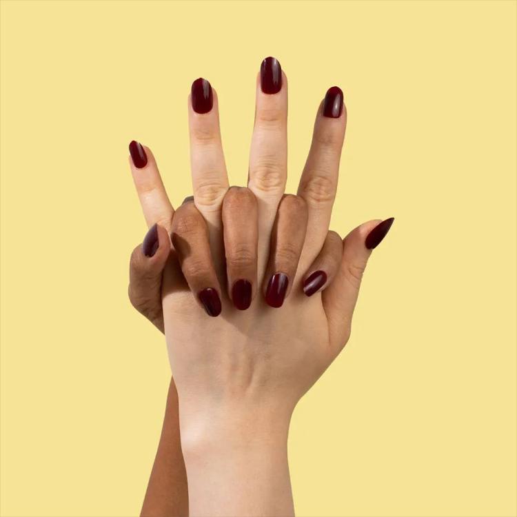 Glitz Self-Adhesive Press On Nails Oval - 6 Burgundy Gradient