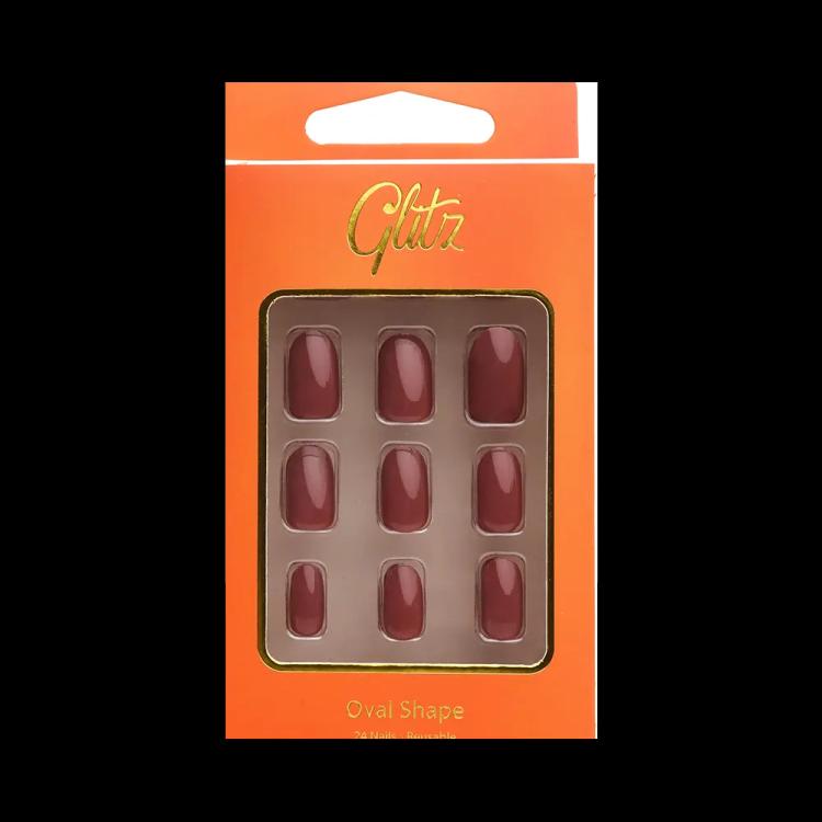Glitz Self-Adhesive Press On Nails Oval - 16 Silver