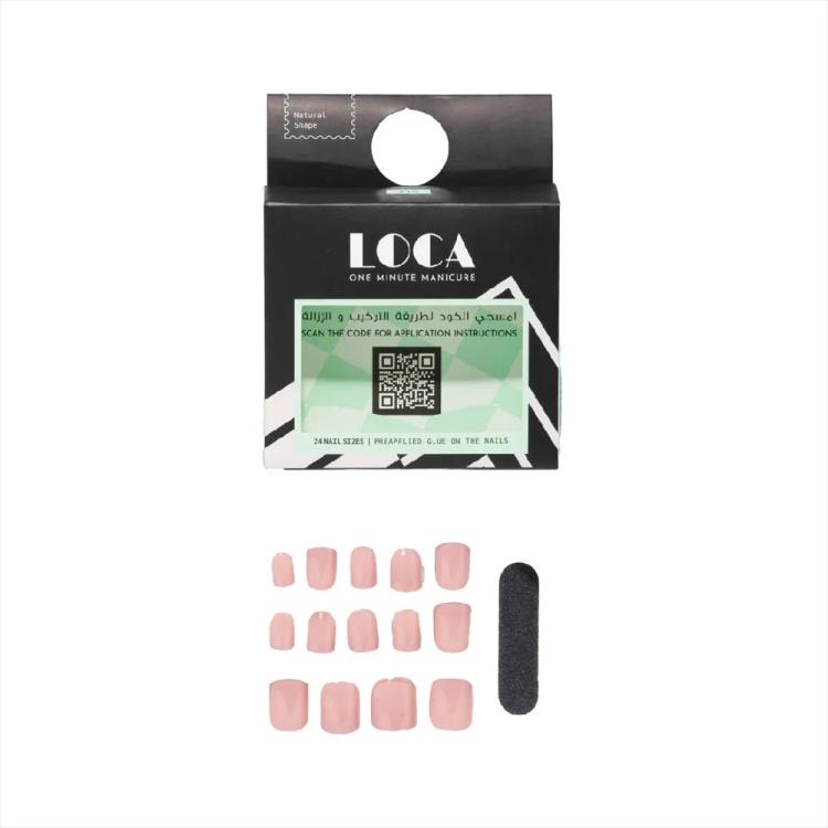LOCA Press On Nails Natural Shape - 14 Pink Nude (24 pcs)