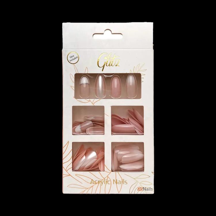 Glitz Acrylic Nails with Liquid Glue - Ombre