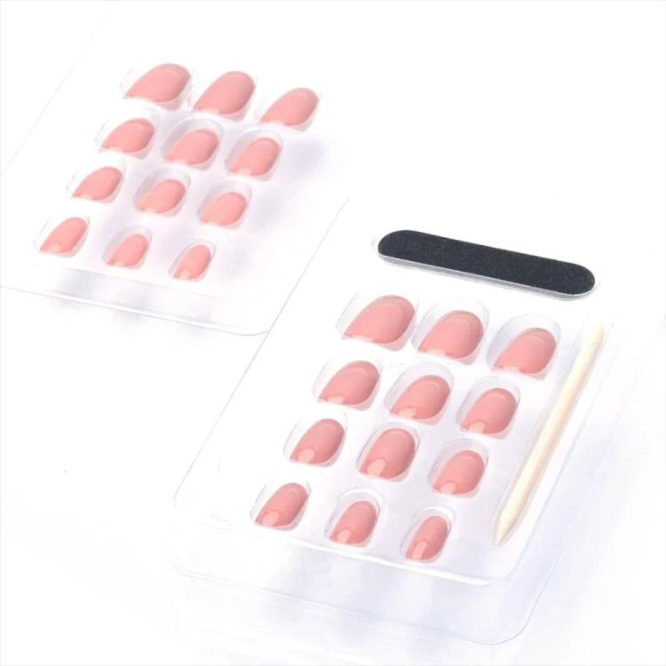 KATIA Press On Gel Nail Oval Shape - 25 Shiny Nude (24 pcs)